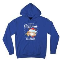 All I Want For Christmas Is A Sloth Cute Sleeping Sloth Gift Tall Hoodie