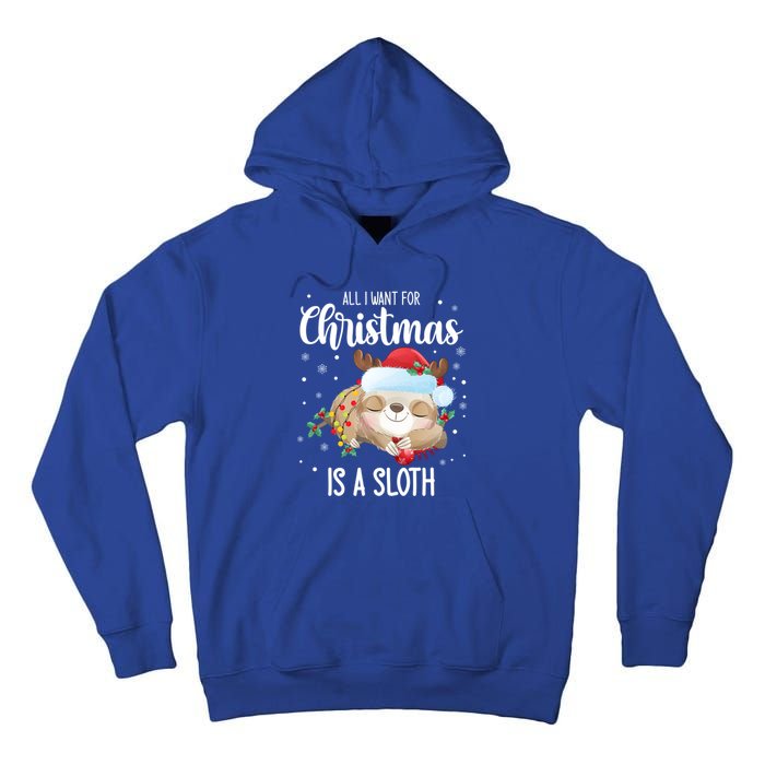 All I Want For Christmas Is A Sloth Cute Sleeping Sloth Gift Tall Hoodie