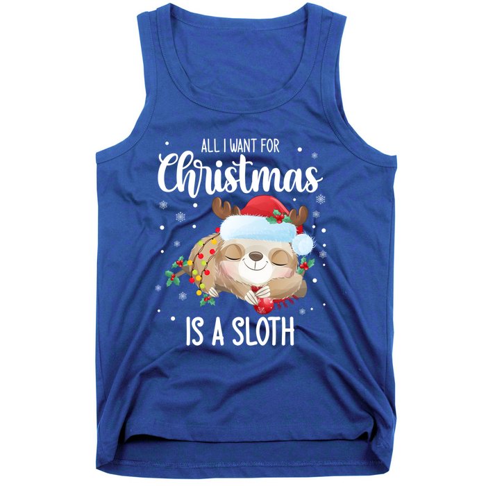 All I Want For Christmas Is A Sloth Cute Sleeping Sloth Gift Tank Top