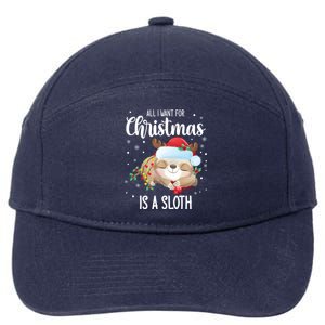 All I Want For Christmas Is A Sloth Cute Sleeping Sloth Gift 7-Panel Snapback Hat