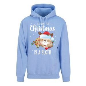 All I Want For Christmas Is A Sloth Cute Sleeping Sloth Gift Unisex Surf Hoodie