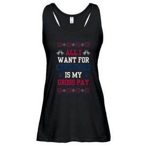 All I Want For Christmas Is My Gross Pay Joke Ladies Essential Flowy Tank