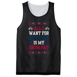 All I Want For Christmas Is My Gross Pay Joke Mesh Reversible Basketball Jersey Tank