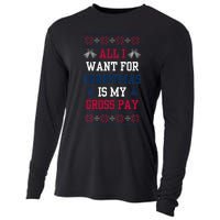 All I Want For Christmas Is My Gross Pay Joke Cooling Performance Long Sleeve Crew