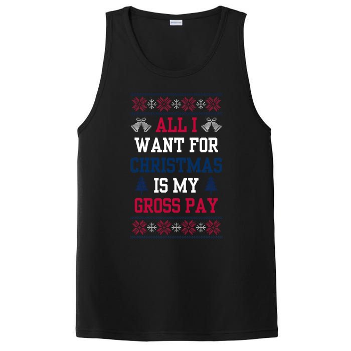 All I Want For Christmas Is My Gross Pay Joke PosiCharge Competitor Tank