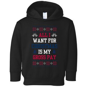 All I Want For Christmas Is My Gross Pay Joke Toddler Hoodie