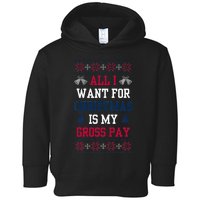 All I Want For Christmas Is My Gross Pay Joke Toddler Hoodie