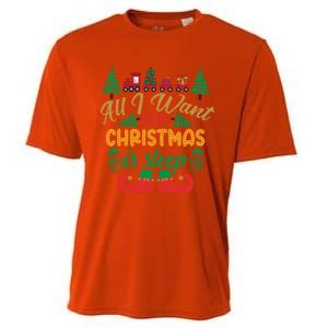 All I Want For Christmas Is Sleep Funny Christmas Funny Funny Gift Cooling Performance Crew T-Shirt