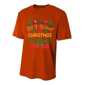 All I Want For Christmas Is Sleep Funny Christmas Funny Funny Gift Performance Sprint T-Shirt