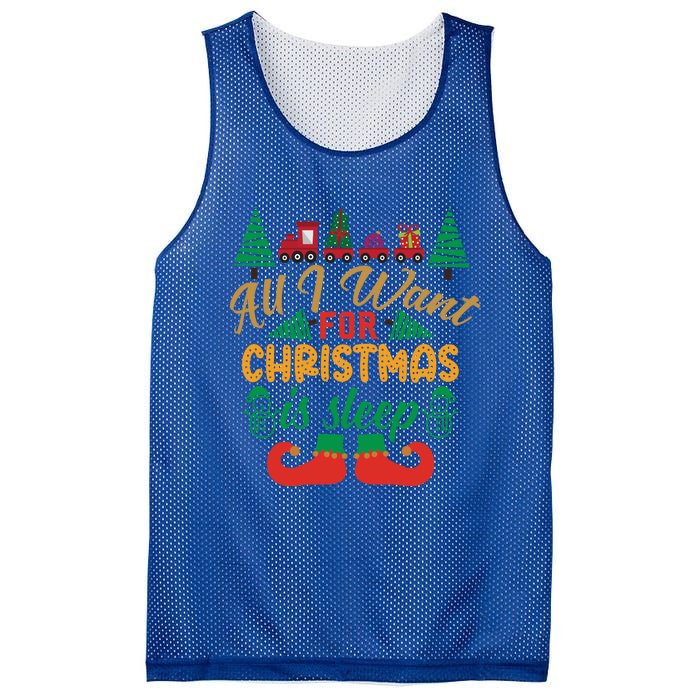 All I Want For Christmas Is Sleep Funny Christmas Funny Funny Gift Mesh Reversible Basketball Jersey Tank