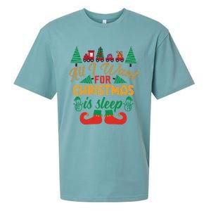 All I Want For Christmas Is Sleep Funny Christmas Funny Funny Gift Sueded Cloud Jersey T-Shirt