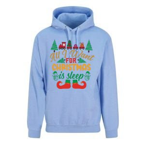 All I Want For Christmas Is Sleep Funny Christmas Funny Funny Gift Unisex Surf Hoodie