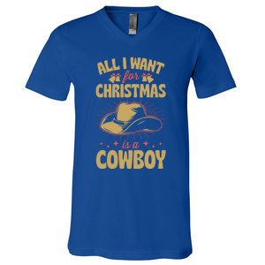 All I Want For Christmas Is A Cow Funny Cute Horse Meaningful Gift V-Neck T-Shirt