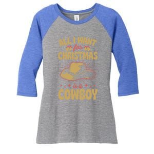 All I Want For Christmas Is A Cow Funny Cute Horse Meaningful Gift Women's Tri-Blend 3/4-Sleeve Raglan Shirt