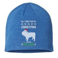 All I Want For My Christmas Bulldog Dog Ugly Xmas Pajama Great Gift Sustainable Beanie