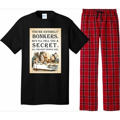 Alice In Wonderland Tea Party YouRe Entirely Bonkers Quote Pajama Set