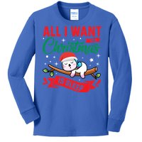 All I Want For Christmas Is Sleep Funny Napping Unicorn Gift Kids Long Sleeve Shirt