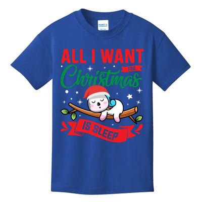 All I Want For Christmas Is Sleep Funny Napping Unicorn Gift Kids T-Shirt