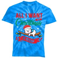 All I Want For Christmas Is Sleep Funny Napping Unicorn Gift Kids Tie-Dye T-Shirt