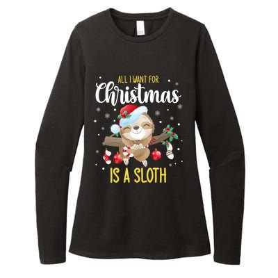 All I Want For Christmas Is A Sloth Funny Sleeping Sloth Gift Womens CVC Long Sleeve Shirt