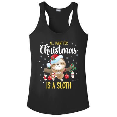 All I Want For Christmas Is A Sloth Funny Sleeping Sloth Gift Ladies PosiCharge Competitor Racerback Tank