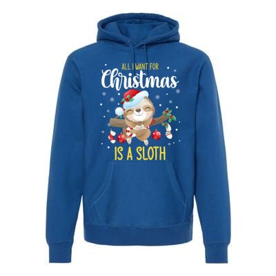 All I Want For Christmas Is A Sloth Funny Sleeping Sloth Gift Premium Hoodie