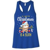 All I Want For Christmas Is A Sloth Funny Sleeping Sloth Gift Women's Racerback Tank