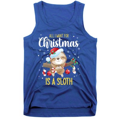 All I Want For Christmas Is A Sloth Funny Sleeping Sloth Gift Tank Top