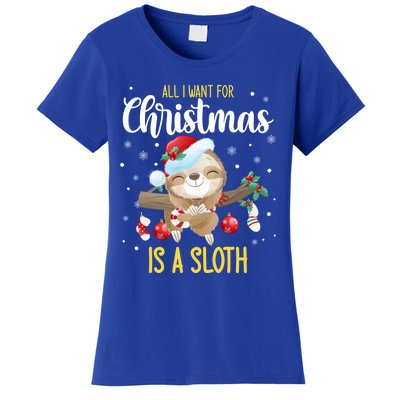 All I Want For Christmas Is A Sloth Funny Sleeping Sloth Gift Women's T-Shirt