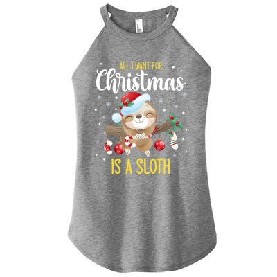 All I Want For Christmas Is A Sloth Funny Sleeping Sloth Gift Women's Perfect Tri Rocker Tank