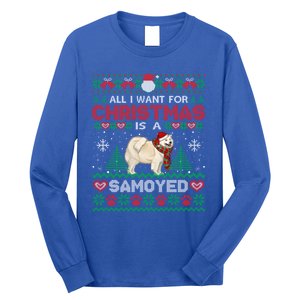 All I Want For Christmas Is A Samoyed Ugly Sweater Xmas Gift Long Sleeve Shirt