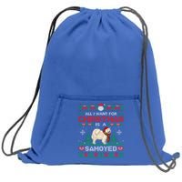 All I Want For Christmas Is A Samoyed Ugly Sweater Xmas Gift Sweatshirt Cinch Pack Bag