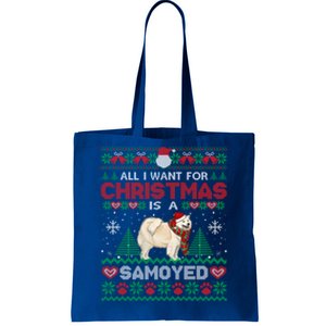 All I Want For Christmas Is A Samoyed Ugly Sweater Xmas Gift Tote Bag