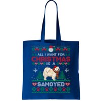 All I Want For Christmas Is A Samoyed Ugly Sweater Xmas Gift Tote Bag