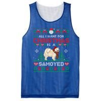 All I Want For Christmas Is A Samoyed Ugly Sweater Xmas Gift Mesh Reversible Basketball Jersey Tank