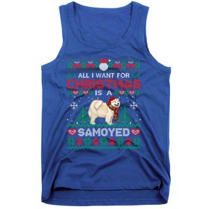 All I Want For Christmas Is A Samoyed Ugly Sweater Xmas Gift Tank Top