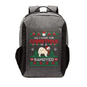 All I Want For Christmas Is A Samoyed Ugly Sweater Xmas Gift Vector Backpack