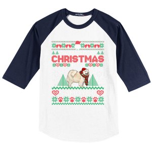 All I Want For Christmas Is A Samoyed Ugly Sweater Xmas Gift Baseball Sleeve Shirt