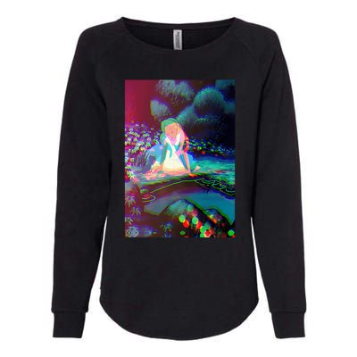 Alice In Wonderland Trippy Womens California Wash Sweatshirt