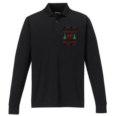 All I Want For Christmas More Time With Quarter Horse Gift Performance Long Sleeve Polo