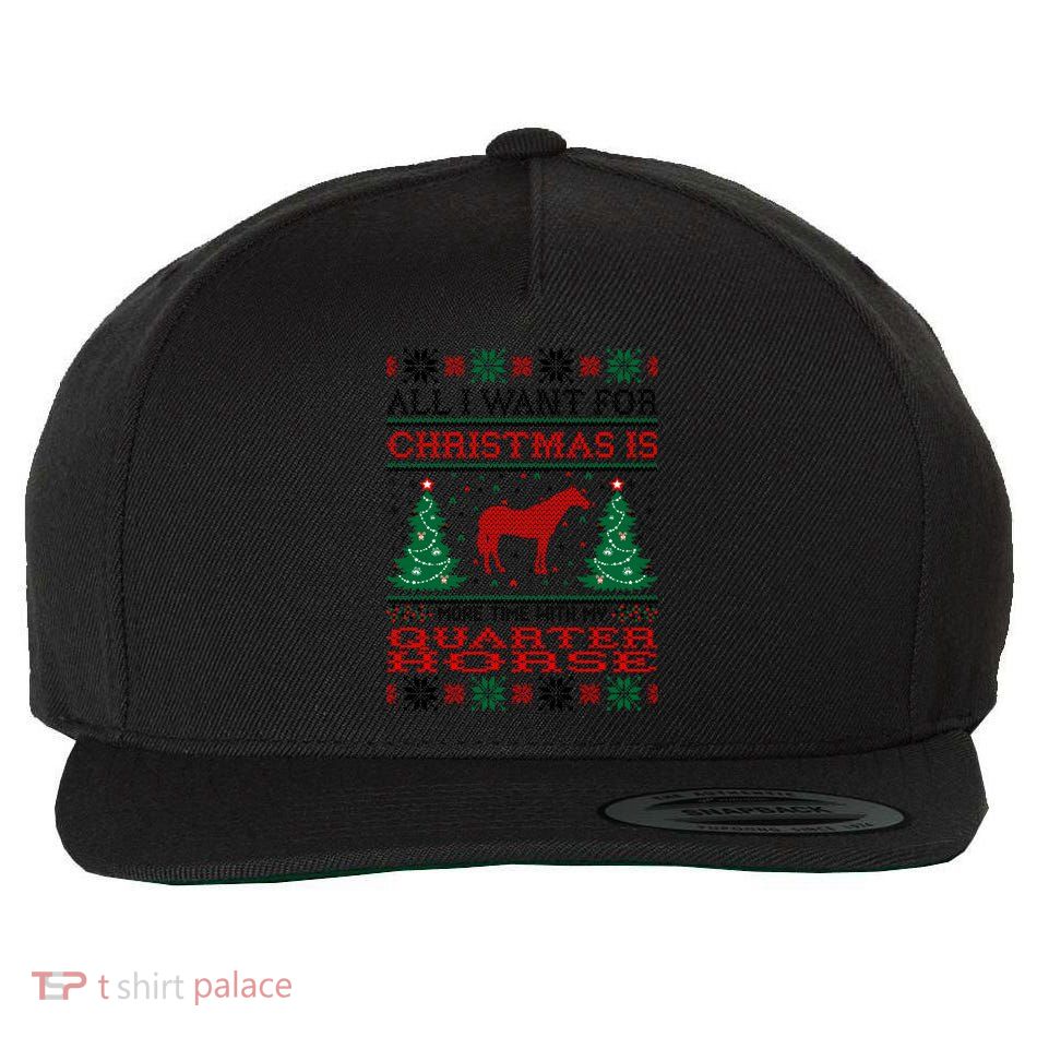 All I Want For Christmas More Time With Quarter Horse Gift Wool Snapback Cap
