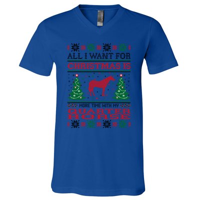 All I Want For Christmas More Time With Quarter Horse Gift V-Neck T-Shirt