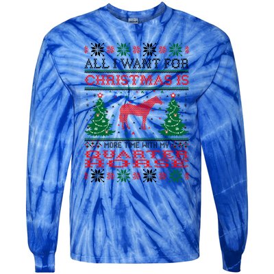 All I Want For Christmas More Time With Quarter Horse Gift Tie-Dye Long Sleeve Shirt