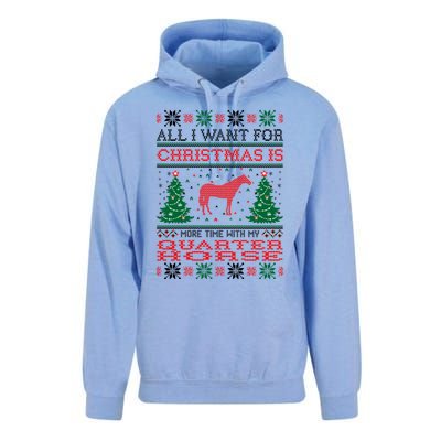 All I Want For Christmas More Time With Quarter Horse Gift Unisex Surf Hoodie