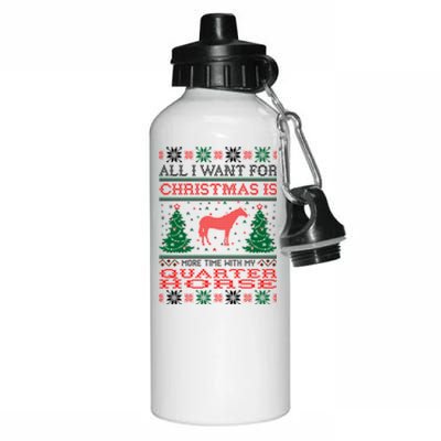 All I Want For Christmas More Time With Quarter Horse Gift Aluminum Water Bottle