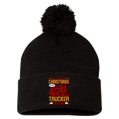 All I Want For Christmas Is My Trucker Home Pom Pom 12in Knit Beanie