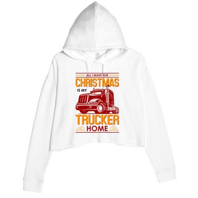 All I Want For Christmas Is My Trucker Home Crop Fleece Hoodie