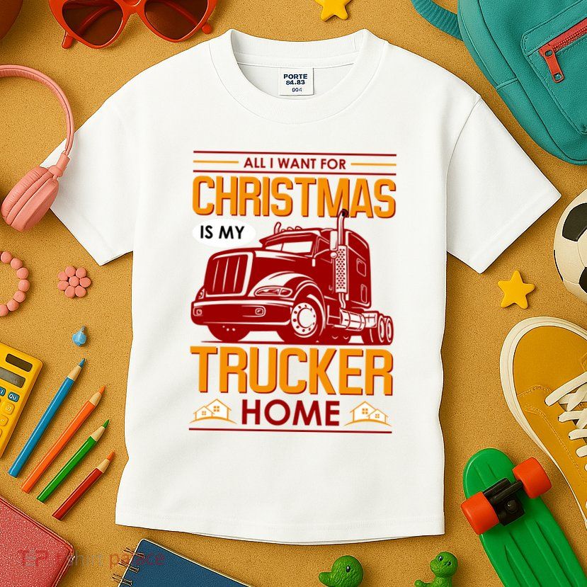 All I Want For Christmas Is My Trucker Home Kids T-Shirt