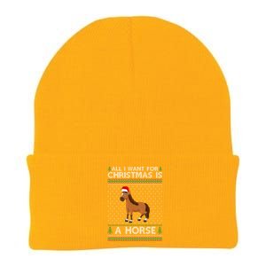 All I Want For Christmas Is A Horse Ugly Xmas Holiday Gift Knit Cap Winter Beanie