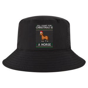 All I Want For Christmas Is A Horse Ugly Xmas Holiday Gift Cool Comfort Performance Bucket Hat